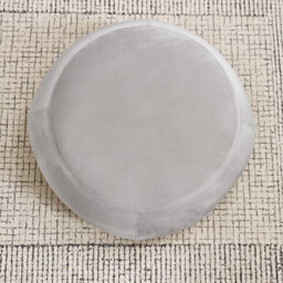 Furniturebox Uk Otis Modern Round Velvet Footstool On Wood Frame With Hidden Feet In Taupe Beige - thumbnail 6