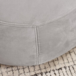 Furniturebox Uk Otis Modern Round Velvet Footstool On Wood Frame With Hidden Feet In Taupe Beige - thumbnail 5
