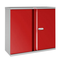 Phoenix Safe Company Phoenix Scl Series Scl0891Gre 2 Door 1 Shelf Steel Storage Cupboard Grey Body & Red Doors With Electronic Lock - thumbnail 1