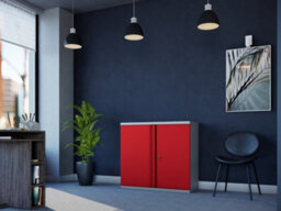 Phoenix Safe Company Phoenix Scl Series Scl0891Gre 2 Door 1 Shelf Steel Storage Cupboard Grey Body & Red Doors With Electronic Lock - thumbnail 3