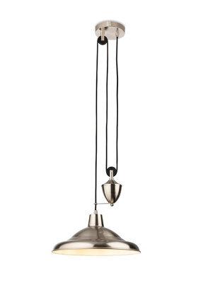 Luminosa Lighting Luminosa Suffolk Rise & Fall Pendant Light Brushed Steel