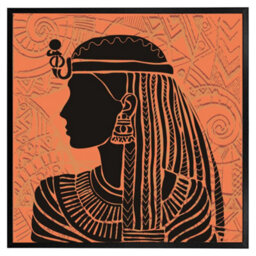 "Andrew Lee Egyptian Women On Orange (Picutre Frame) / 12X12"" / Grey" - thumbnail 1