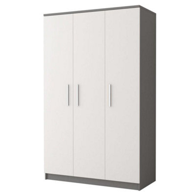 Arte Modern Omega 19 Hinged Wardrobe W1200mm H1930mm D500mm - White Matt Front And Grey Carcass - image 1