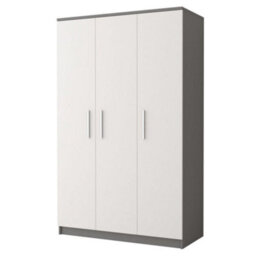 Arte Modern Omega 19 Hinged Wardrobe W1200mm H1930mm D500mm - White Matt Front And Grey Carcass - thumbnail 1