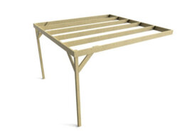 Arbor Garden Solutions Wall-Mounted Wooden Box Pergola, Complete Diy Kit, 3M X 4.8M (Natural Finish)