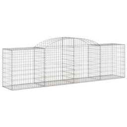 Berkfield Arched Gabion Baskets 7 Pcs 300X50X80/100 Cm Galvanised Iron - thumbnail 3