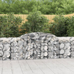 Berkfield Arched Gabion Baskets 7 Pcs 300X50X80/100 Cm Galvanised Iron - thumbnail 1