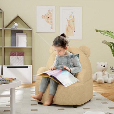 Aiyaplay Kids Armchair, Bear Shaped Toddler Sofa Chair For Bedroom - Khaki - image 1
