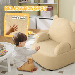 Aiyaplay Kids Armchair, Bear Shaped Toddler Sofa Chair For Bedroom - Khaki - thumbnail 5