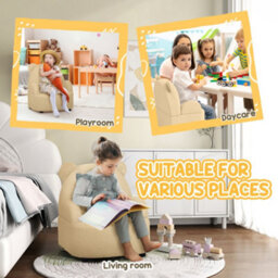 Aiyaplay Kids Armchair, Bear Shaped Toddler Sofa Chair For Bedroom - Khaki - thumbnail 7