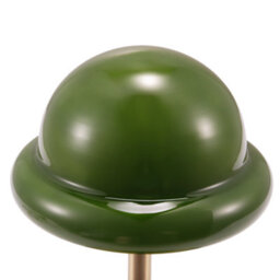 Happy Homewares Traditional Antique Brass Bankers Desk Lamp With Green Mushroom Glass Shade - thumbnail 3