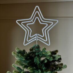 Multicolour Metal & Plastic Neon Christmas Tree Topper - thumbnail 2