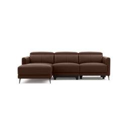 Valencia Andria Modern Top Grain Leather Reclining Sectional Three Seats With Left Hand Chaise Sofa Chocolate - thumbnail 9