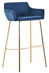 Orsina Tamzin Blue Velvet Low Back Bar Chair - thumbnail 4