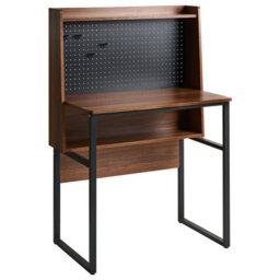 Beliani Office Desk With Memo Board Buxton Dark Brown 84 Cm 48 Cm