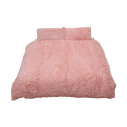 Darphe Light Pink 3Pcs King Side Faux Mink Fleece Bedding Duvet Cover With 2 Pillowcases - thumbnail 3