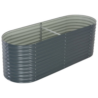 Berkfield Garden Raised Bed 240X80X81 Cm Galvanised Steel Grey - image 1