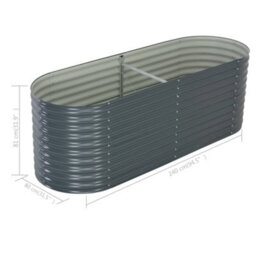Berkfield Garden Raised Bed 240X80X81 Cm Galvanised Steel Grey - thumbnail 8