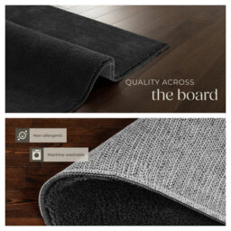 Tectake Rug Zonelle Short Pile And Ultra-Soft Carpet In Rectangular Or Round Design 80 X 150 Cm - Black - thumbnail 5