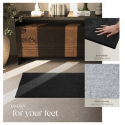 Tectake Rug Zonelle Short Pile And Ultra-Soft Carpet In Rectangular Or Round Design 80 X 150 Cm - Black - thumbnail 4