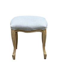 Aspect Furniture French Style Jade Dressing Table Stool , White Washed Wood, Grey Cushion,ch081Gy - thumbnail 4