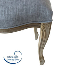 Aspect Furniture French Style Jade Dressing Table Stool , White Washed Wood, Grey Cushion,ch081Gy - thumbnail 7