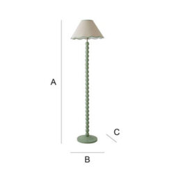 Valuelights Bobbles Sage Green Bobbin Floor Lamp With Green Trim Scallop Shade - thumbnail 8