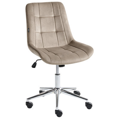 Beliani Office Chair Melrose Velvet Taupe - image 1