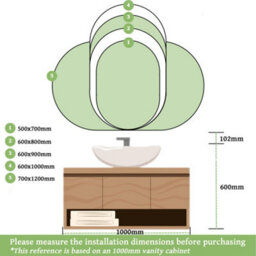 Maerts-E Oval Led Bluetooth Bathroom Mirror 500X700mm 3 Colour Dimmable Lights Memory Demister Touch/wall Switch Control - thumbnail 9