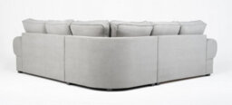 Horizon Corner Sofa Bed Light Grey Velour Fabric Full Back Cushions - thumbnail 5