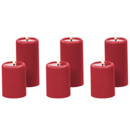 Beliani Set Of 6 Led Candles Noisette 10/16 Cm Red - thumbnail 1