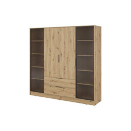 Arte Kelly 206Cm Glass-Fronted Wardrobe In Rustic Oak Artisan - Expansive Storage With Natural Charm - thumbnail 2
