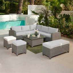 Home Detail Hadley 5 Seater L Shape Garden Sofa Set With Rising Table - thumbnail 1