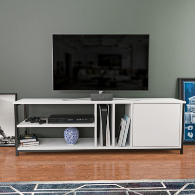 Decorotika Oneida Tv Stand Tv Unit For Tv's Up To 72 Inch Black And White - image 1