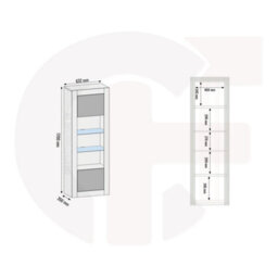 Display Cabinet Illume 170Cm - Black With Gloss Doors And Led Lights - thumbnail 9