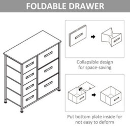 Wyld Haus Lireta 7-Drawer Fabric Storage Chest With Natural Wood Top - White, Oak & Light Grey - Freestanding 63.5W X 30D X 71H Cm - thumbnail 8