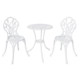 Charles Bentley 3 Piece Tulip Cast Aluminium Patio Bistro Set Table & 2 Chairs - thumbnail 3