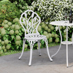 Charles Bentley 3 Piece Tulip Cast Aluminium Patio Bistro Set Table & 2 Chairs - thumbnail 2