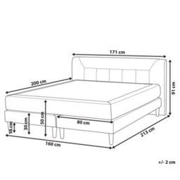 Beliani Divan Bed Velvet Marquise 160 X 200 Cm (Eu King Size) Beige - thumbnail 3