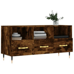 Berkfield Tv Cabinet Smoked Oak 102X36X50 Cm Engineered Wood - thumbnail 3