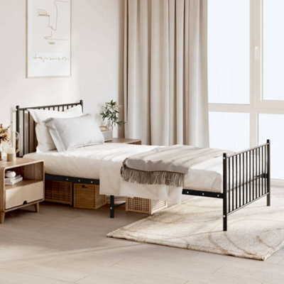 Berkfield Metal Bed Frame With Headboard And Footboard Black 100X200 Cm - image 1