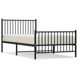 Berkfield Metal Bed Frame With Headboard And Footboard Black 100X200 Cm - thumbnail 2