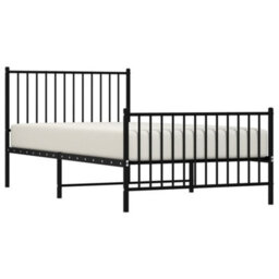 Berkfield Metal Bed Frame With Headboard And Footboard Black 100X200 Cm - thumbnail 3