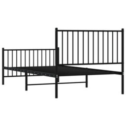 Berkfield Metal Bed Frame With Headboard And Footboard Black 100X200 Cm - thumbnail 7