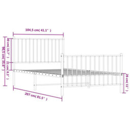 Berkfield Metal Bed Frame With Headboard And Footboard Black 100X200 Cm - thumbnail 9