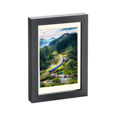 "Nicola Spring Photo Frame With 4"" X 6"" Mount - 5"" X 7"" - Black/ivory" - image 1