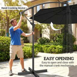 Outsunny 3(M) Banana Parasol Cantilever Umbrella Garden - thumbnail 4