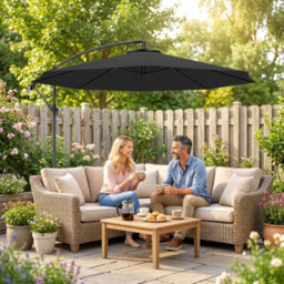 Outsunny 3(M) Banana Parasol Cantilever Umbrella Garden - thumbnail 7