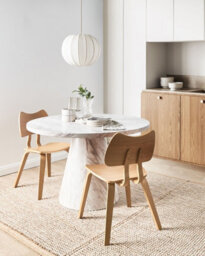 Beliani Set Of 2 Dining Chairs Diana Wood Light Brown - thumbnail 2