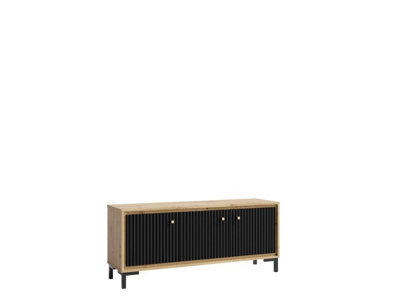 Arte Parii Tv Cabinet In Black - W1300mm H560mm D370mm, Sleek And Modern - image 1